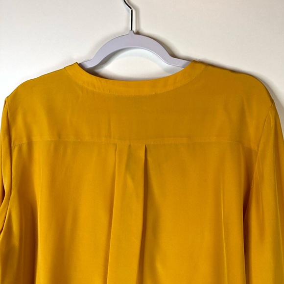 Antonio Melani Yellow Silk Secretary Blouse Large - Picture 9 of 10